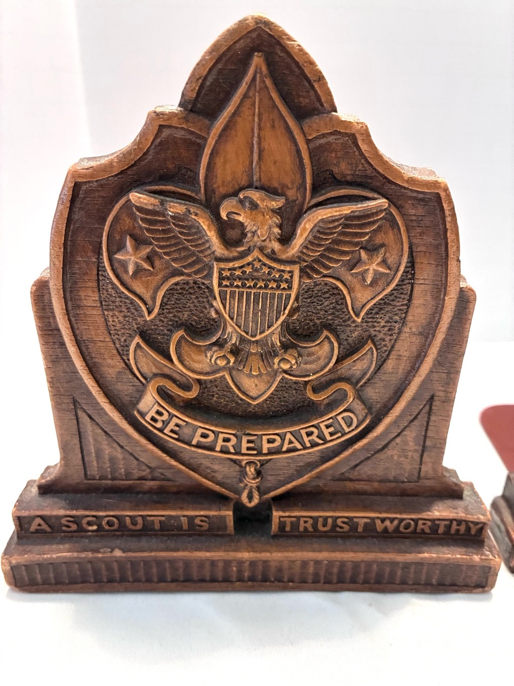 Vintage (1950’s/60’s) Boy Scout bookends, Syroco